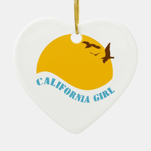 California Girl Ceramic Tree Decoration (Front)