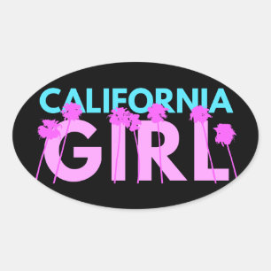 California Girl Oval Sticker