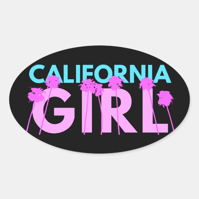 California Girl Oval Sticker (Front)
