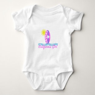 California Girl Pink Surfboard W/Sun Baby Bodysuit