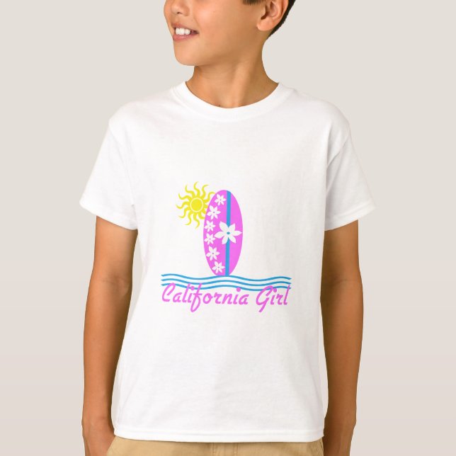 California Girl Pink Surfboard W/Sun T-Shirt (Front)