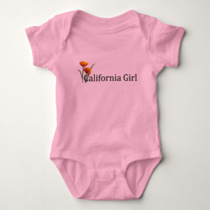 California Girl Poppies 2 Infants Baby Bodysuit