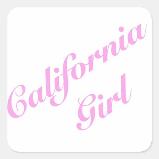 California Girl Square Sticker (Front)