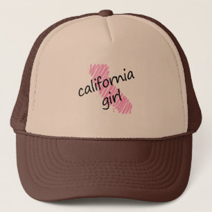 California Girl with Scribbled California Map Trucker Hat