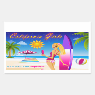 California Girls Rectangular Sticker