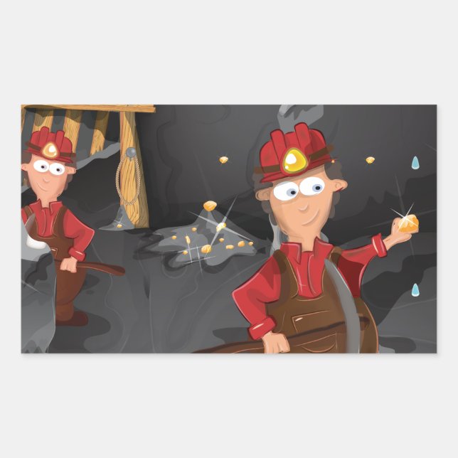 California Gold Mine Miners Rectangular Sticker (Front)