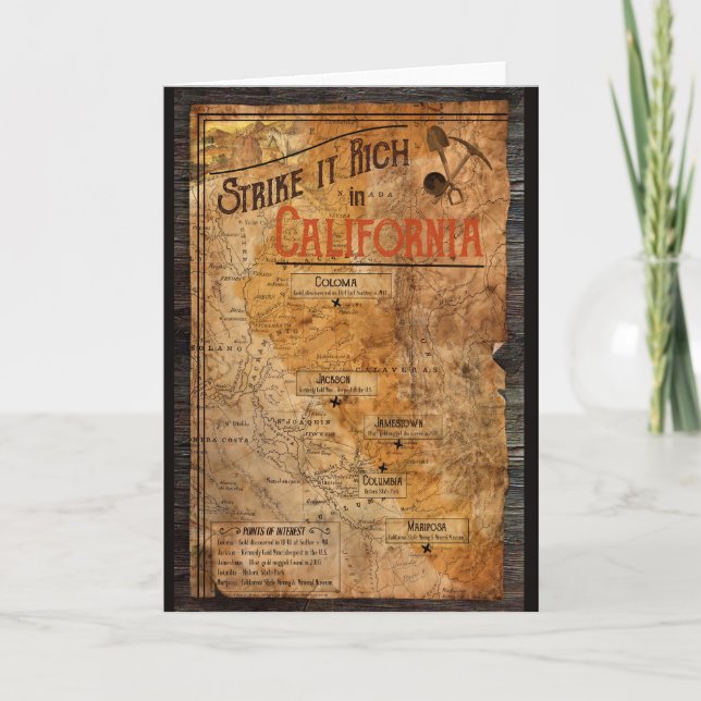 California Gold Rush Poster Note Card (Front)