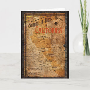 California Gold Rush Poster Note Card