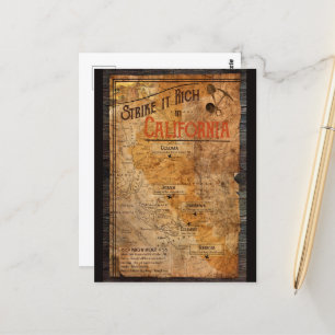 California Gold Rush Poster Postcard