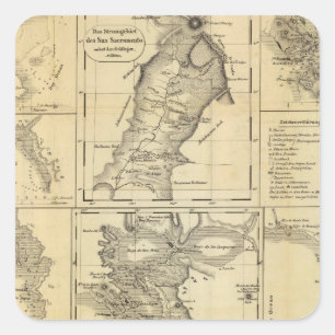 California Gold Rush Square Sticker