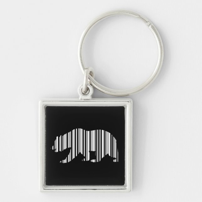 CALIFORNIA GOLDEN BEAR BAR CODE Pattern Design Key Ring (Front)