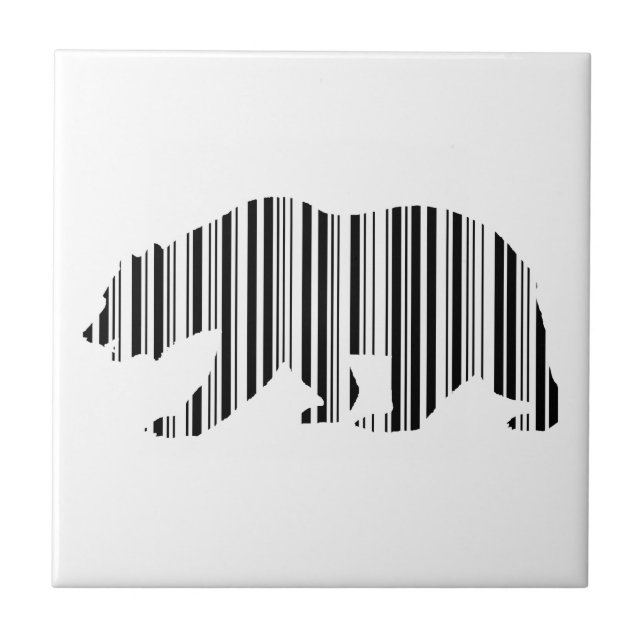 CALIFORNIA GOLDEN BEAR BAR CODE Pattern Design Tile (Front)