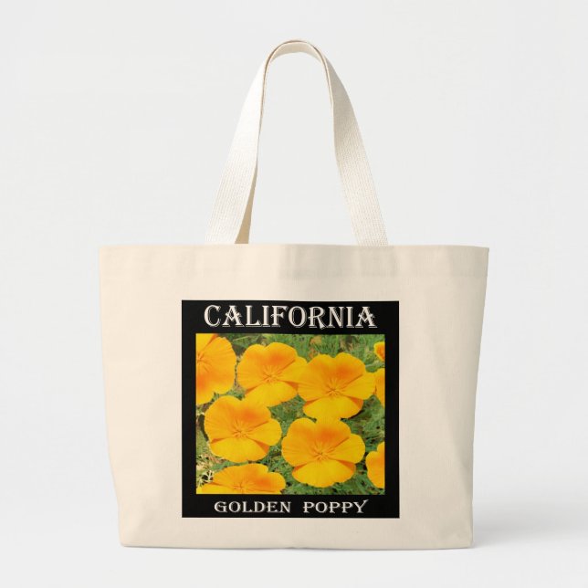 California Golden Poppy Large Tote Bag (Front)