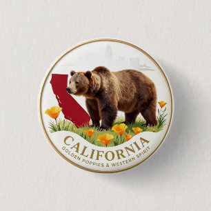California Golden State 🐻 ✦ 3 Cm Round Badge
