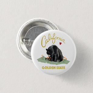 California Golden State Bear 3 Cm Round Badge