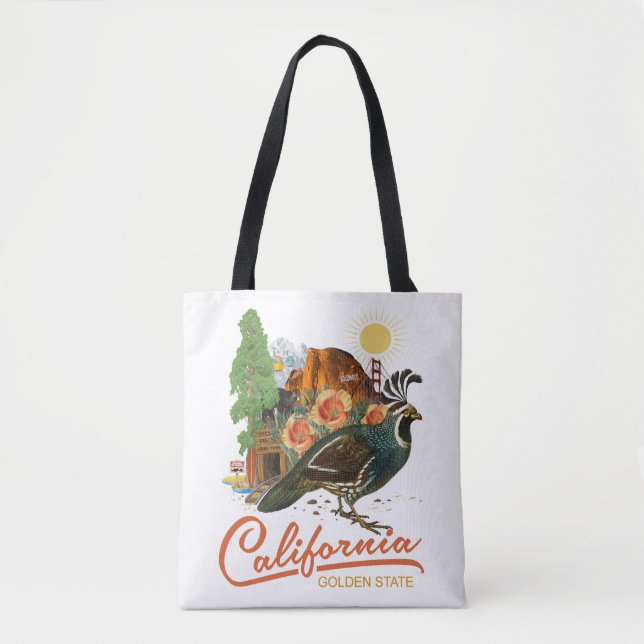 California Golden State Historical Tourist Sites Tote Bag (Front)