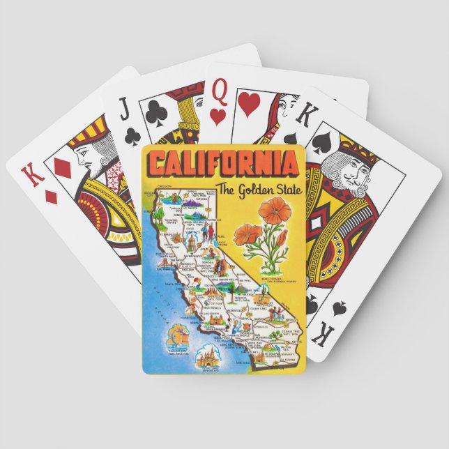California Golden State Map Playing Cards (Back)