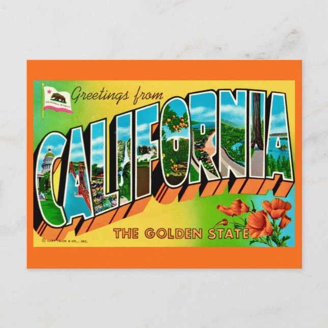 California Golden State Postcard (Front)