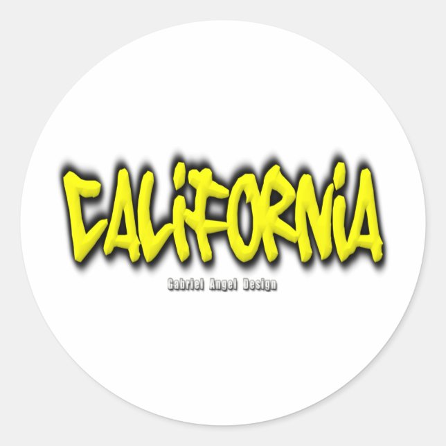 California Graffiti Classic Round Sticker (Front)