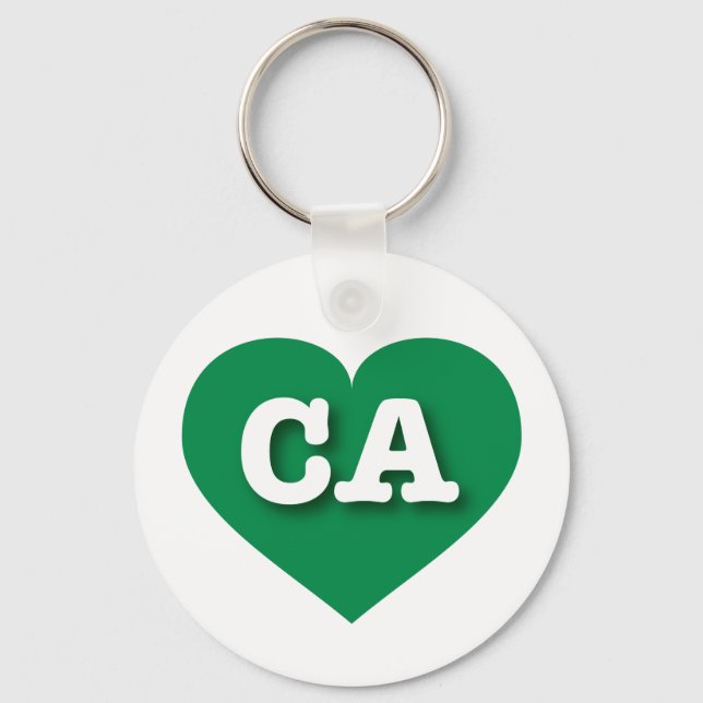 California Green Heart - I love CA Key Ring (Front)