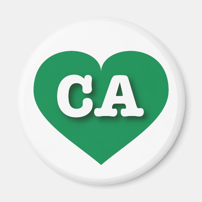 California Green Heart - I love CA Magnet (Front)