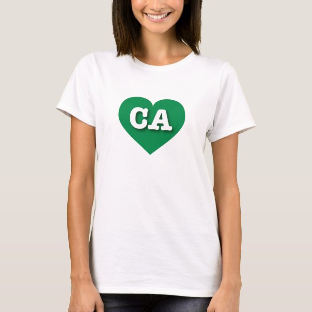 California Green Heart - I love CA T-Shirt (Front)