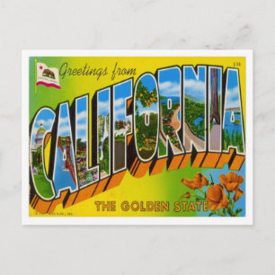 California Greetings From US States Postcard