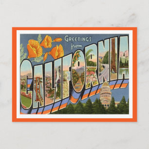 California Greetings From US States Postcard