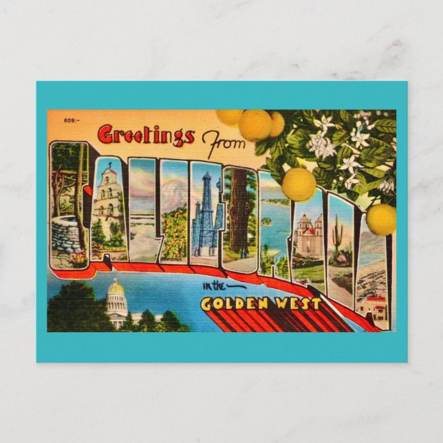 California Greetings Vintage Postcard (Front)