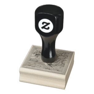 California Grey Chickens Rubber Stamp