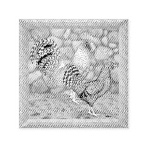 California Grey Chickens Self-inking Stamp