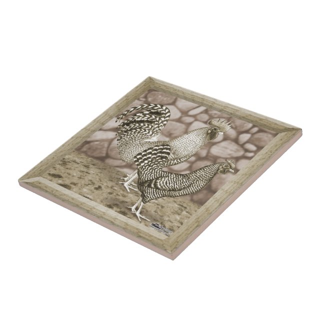 California Grey Chickens Tile (Side)