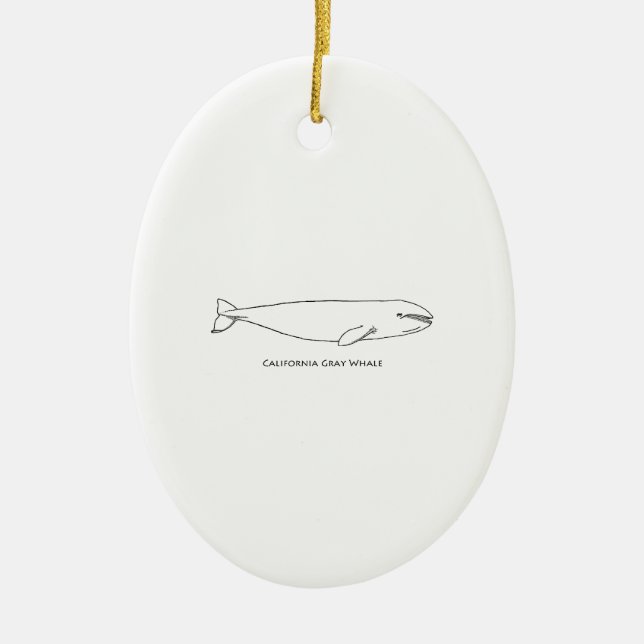 California Grey Whale Ceramic Tree Decoration (Front)