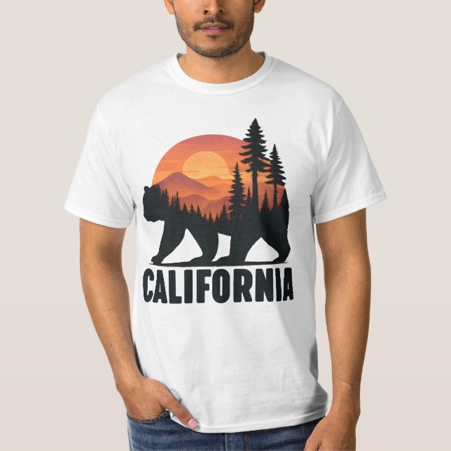 California Grizzly Bear Sunset  T-Shirt (Front)