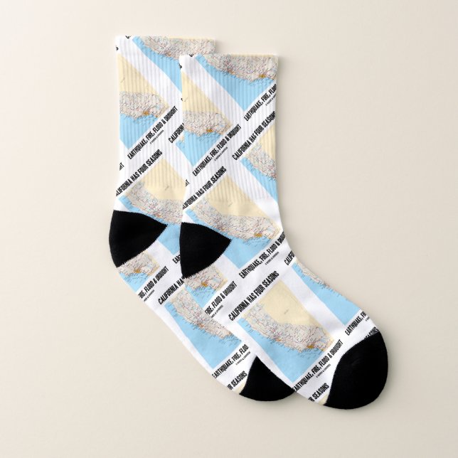 California Has Four Seasons Earthquake Fire Flood Socks (Pair)