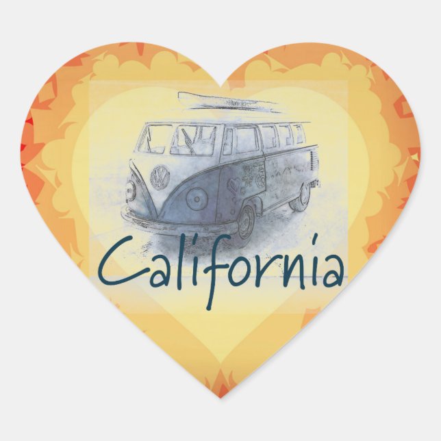 California Heart Sticker (Front)