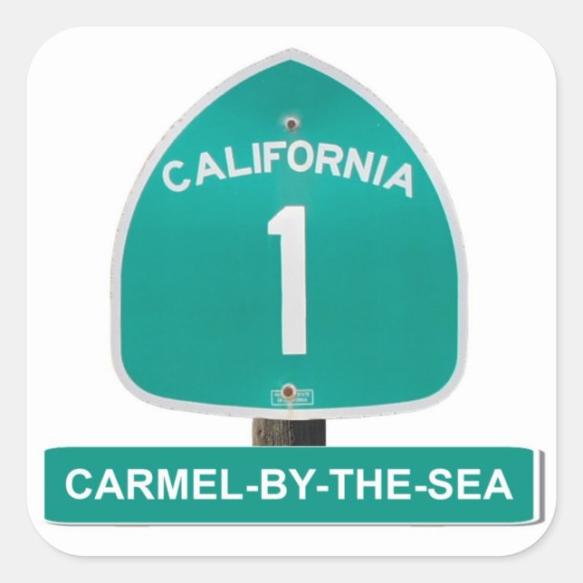 California Highway 1 Carmel By The Sea Stickers (Front)
