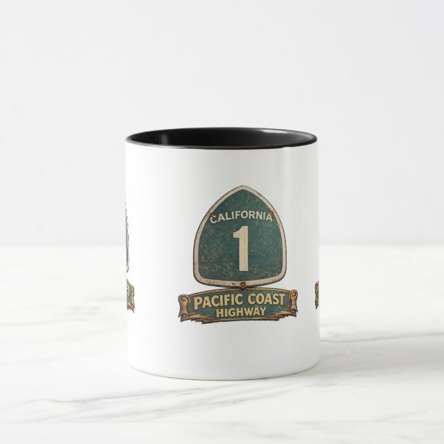 California Highway one Pacific Coast Highway Mug (Center)