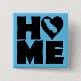 California Home Heart State Button Badge Pin