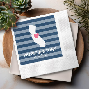 California Home State Love with Custom Heart Napkin