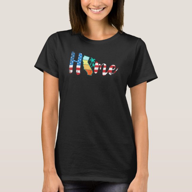 California Home State Pride Map Usa T-Shirt (Front)
