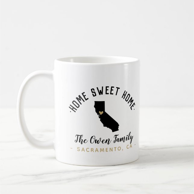 California Home Sweet Home Family Monogram Mug (Left)