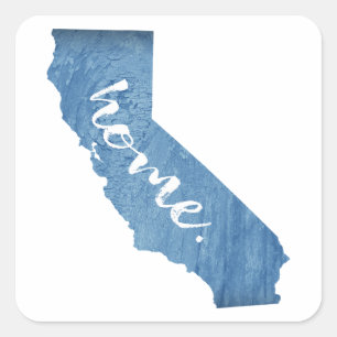 California Home Wood Grain Square Sticker