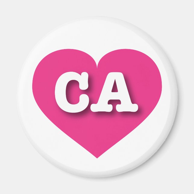 California Hot Pink Heart - I love CA Magnet (Front)