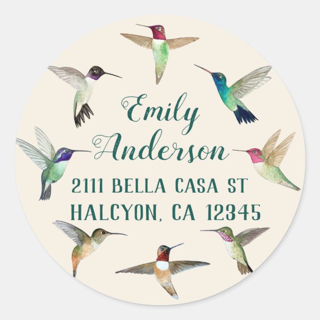 California Hummingbirds  Classic Round Sticker (Front)