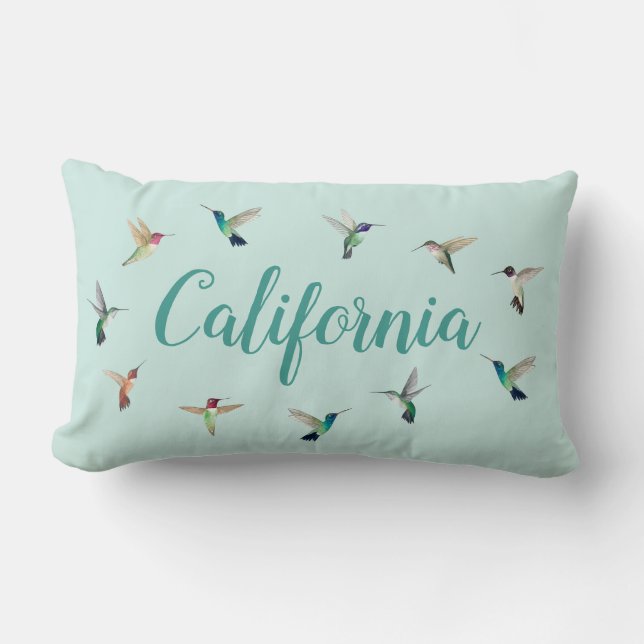 California Hummingbirds Lumbar Cushion (Front)