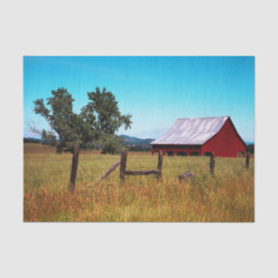California Hut Amidst Tall Red and Green Grasses Tissue Paper