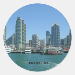 California: I Love San Diego Classic Round Sticker