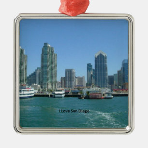 California: I Love San Diego Metal Tree Decoration