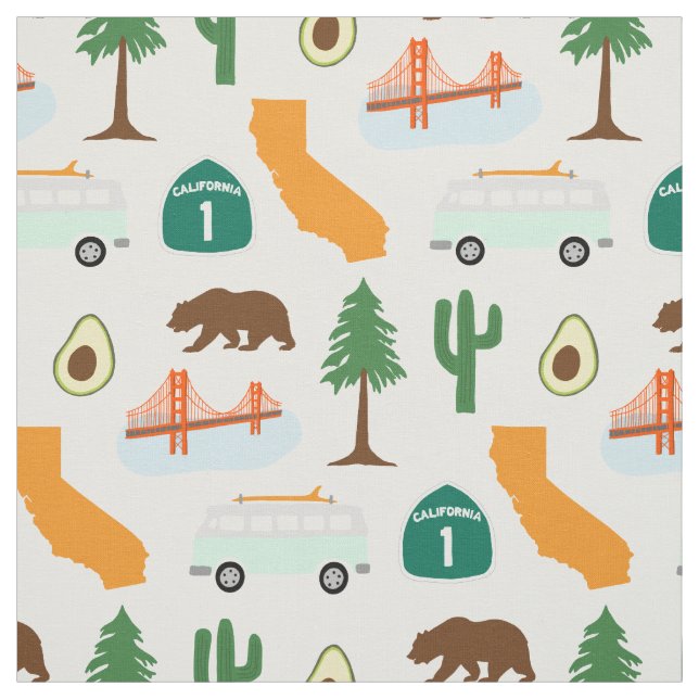 California Icons Fabric (Swatch)
